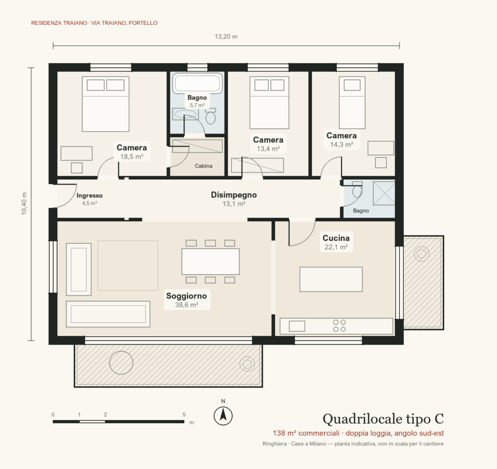 Quadrilocale tipo C · 138 m²
